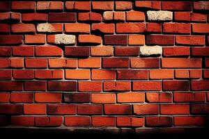 brick wall background texture red brick. . photo