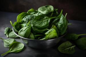 Spinach leaves close-up. photo