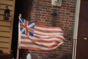 british american flag detail in Williamsburh Virgina historical houses photo