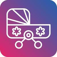 Baby Stroller Vector Icon Design