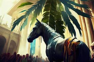 PalmSunday on the occasion of Jesus' entry into Jerusalem generrated ai photo