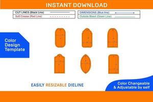 lema diseño conjunto 4x2 pulgada dieline modelo color diseño modelo vector