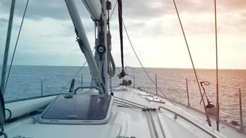 View from the deck of the yacht, standing on the high seas. Tenerife, Canary Islands video