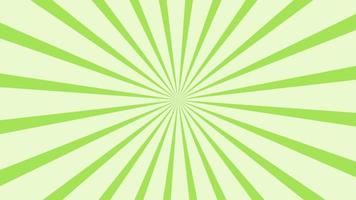 Sunburst, radial, sun light, circus, stripe background rotation. cartoon sunburst pattern light green background animation. Stripes sunburst rotating motion video