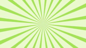 Sunburst, radial, sun light, circus, stripe background rotation. cartoon sunburst pattern light green background animation. Stripes sunburst rotating motion video