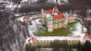 ver desde el altura de el castillo en ahora wisnicz en invierno, Polonia video