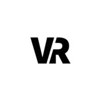 v r virtual 3d font modern technology logo virtual reality vector