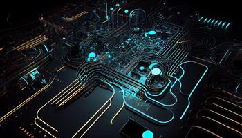 Abstract circuit cyberspace design created photo