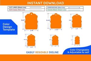 Tagline set dieline template and 3D vector file Color Design Template