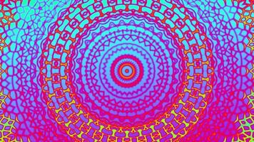 Kaleidoscopic circular symmetry geometry gradient color effect video