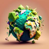 salvar tierra, tierra globo, planeta, medio ambiente día verde tierra ai generativo foto
