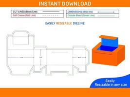 Customized design box dieline template and 3D vector file Box dieline and 3D box