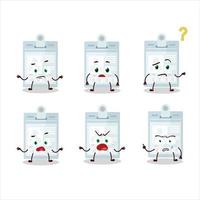 Cartoon character of id card with what expression vector