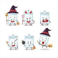 Halloween expression emoticons with cartoon character of id card vector