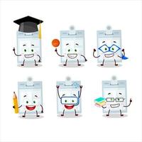 School student of id card cartoon character with various expressions vector