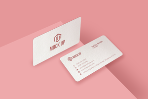 Business Card Mockup Design with Pink Background psd