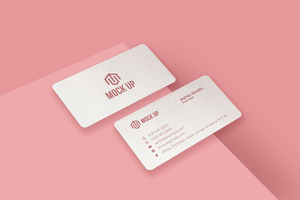 bedrijf kaart mockup ontwerp met roze achtergrond psd