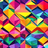Geometric pattern of overlapping polygons in rainbow colors. Abstract background in the colors of the LGBT flag. The image was created using . Geometric texture. photo