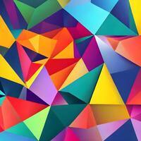 Geometric pattern of overlapping polygons in rainbow colors. Abstract background in the colors of the LGBT flag. The image was created using . Geometric texture. photo