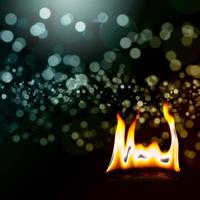 Light of fire on reflective with glittering bokeh , abstract and blurred background. photo
