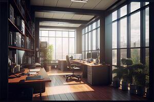 Architectural visualization of an office photo