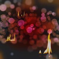 Light of fire on reflective with glittering bokeh , abstract and blurred background. photo