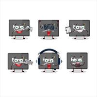 Physic board cartoon character are playing games with various cute emoticons vector