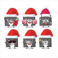 Papa Noel claus emoticones con medicamento tablero dibujos animados personaje vector