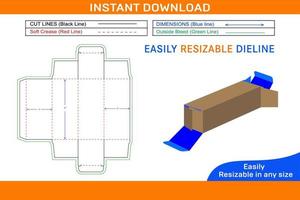 Packaging Straight tuck end box design Die cut template and 3D box design Box dieline and 3D box vector