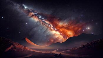 Milky Way stars at night photo