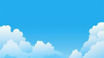 Paper clouds on blue sky background. 3D illustration with copy space photo