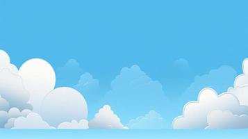 Paper clouds on blue sky background. 3D illustration with copy space photo