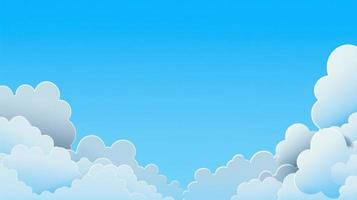 papel nubes en azul cielo antecedentes. 3d ilustración con Copiar espacio foto
