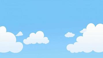 Paper clouds on blue sky background. 3D illustration with copy space photo