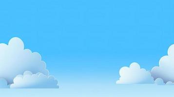 papel nubes en azul cielo antecedentes. 3d ilustración con Copiar espacio foto