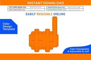 cosmético embalaje caja dieline modelo y 3d caja diseño color diseño modelo vector