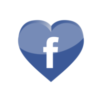 3d coração forma Facebook transparente logotipo png