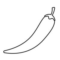 chile pimienta línea dibujo icono vegetal vector ilustración