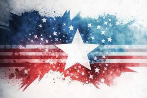 American flag in grunge style. Abstract grunge background for your design. photo