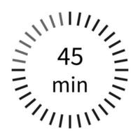 45 minutes digital timer stopwatch icon vector for graphic design, logo, website, social media, mobile app, UI illustration