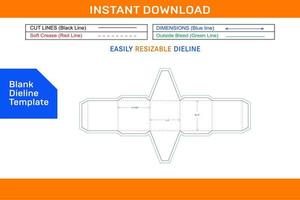 Bussiness card box dieline template and 3D box design Blank dieline template vector