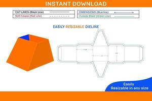 Bussiness card box dieline template and 3D box design 1 vector