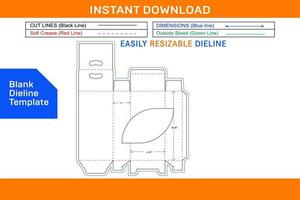 Power bank window carton box with hanger dieline template and 3D vector file Blank dieline template