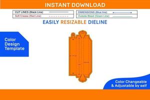 Troothbrush box dieline template and 3D box vector fileColor Design Template