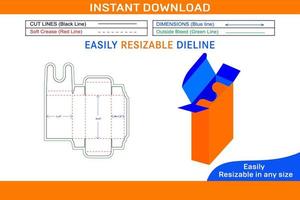 Neil polish cardboard box dieline template and 3D vector file Box dieline and 3D box