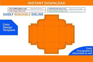 Trays Box, Standard kwikset tray box  dieline template and 3D box design Color Design Template vector