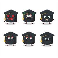 College hat cartoon character with nope expression vector