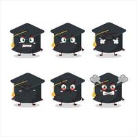 College hot cartoon character with various angry expressions vector