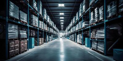 Huge distribution warehouse. photo