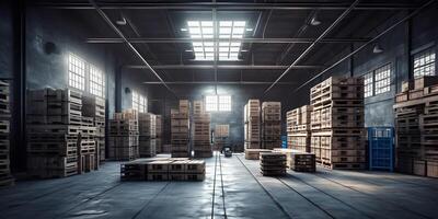 Huge distribution warehouse. photo